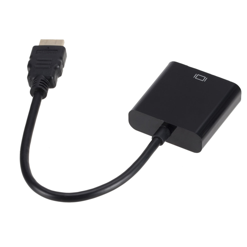 HDMI-adapter til VGA-port: Løsning for å koble nyere PC til eldre monitor. Støtter 1080p Full HD-oppløsning.