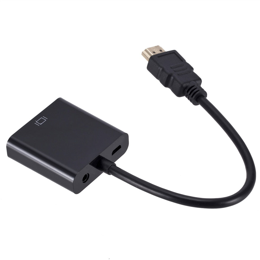 Full HD HDMI til VGA-konverter for hjemme- eller kontorbruk. Gir krystallklar bildekvalitet på VGA-skjermer.