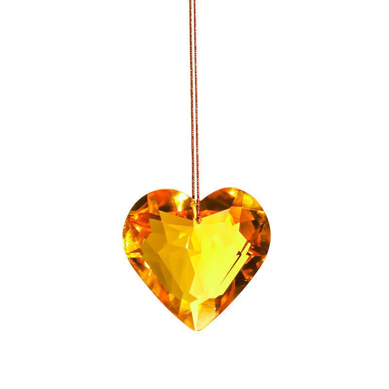 Suncatcher hjerte, glitrende krystalldekor som gir et magisk regnbuespill.