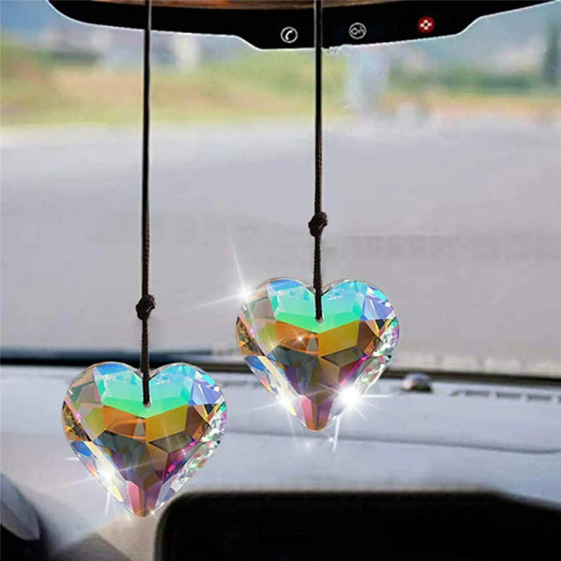 Dekorativ hjerte suncatcher i krystall, en perfekt gave og vindusdekor.