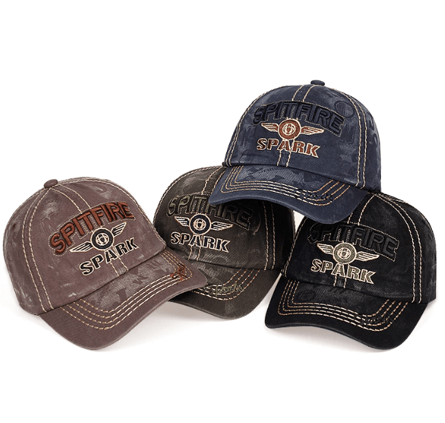 Bakside av justerbar herre baseballcaps som viser stroppen for perfekt passform og komfort.