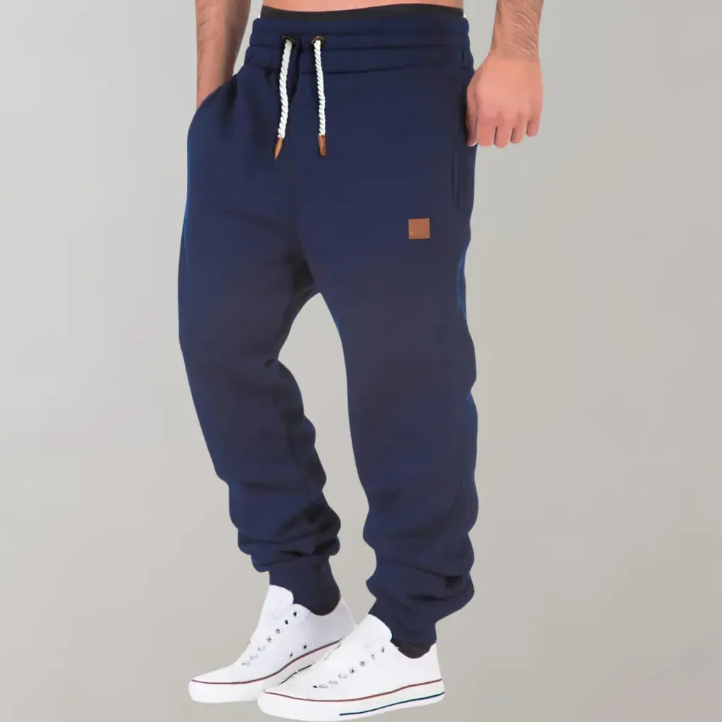 Herre bomull joggebukser i avslappet passform, perfekt for hverdagskomfort og sporty stil i svart farge.