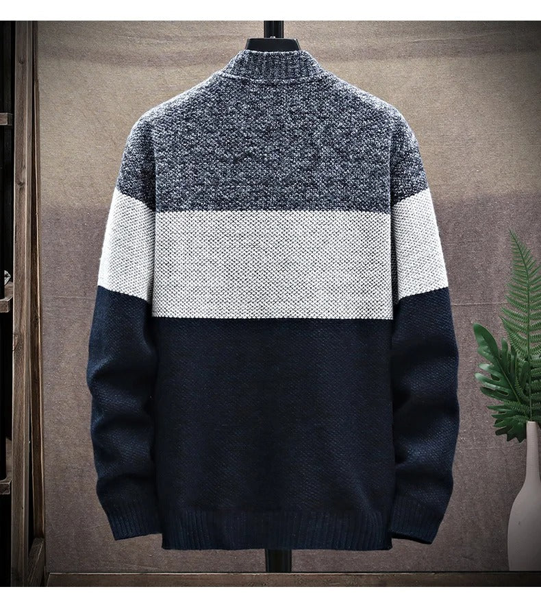 Casual herre cardigan med glidelås, langermet, egnet som et komfortabelt hverdagsplagg.