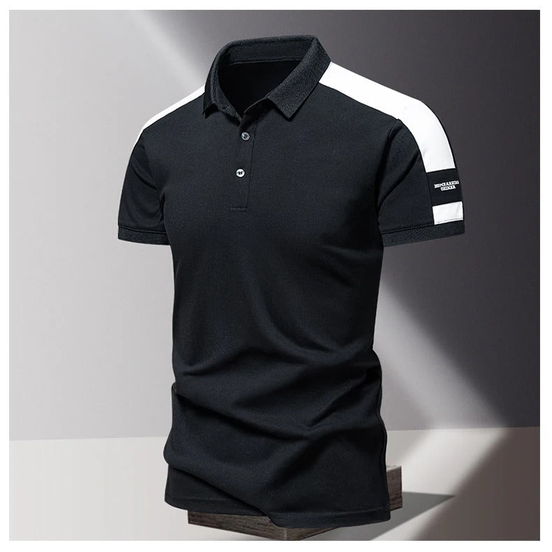 Elegant casual herre polo, kortærmet design for en avslappet, men moteriktig stil.