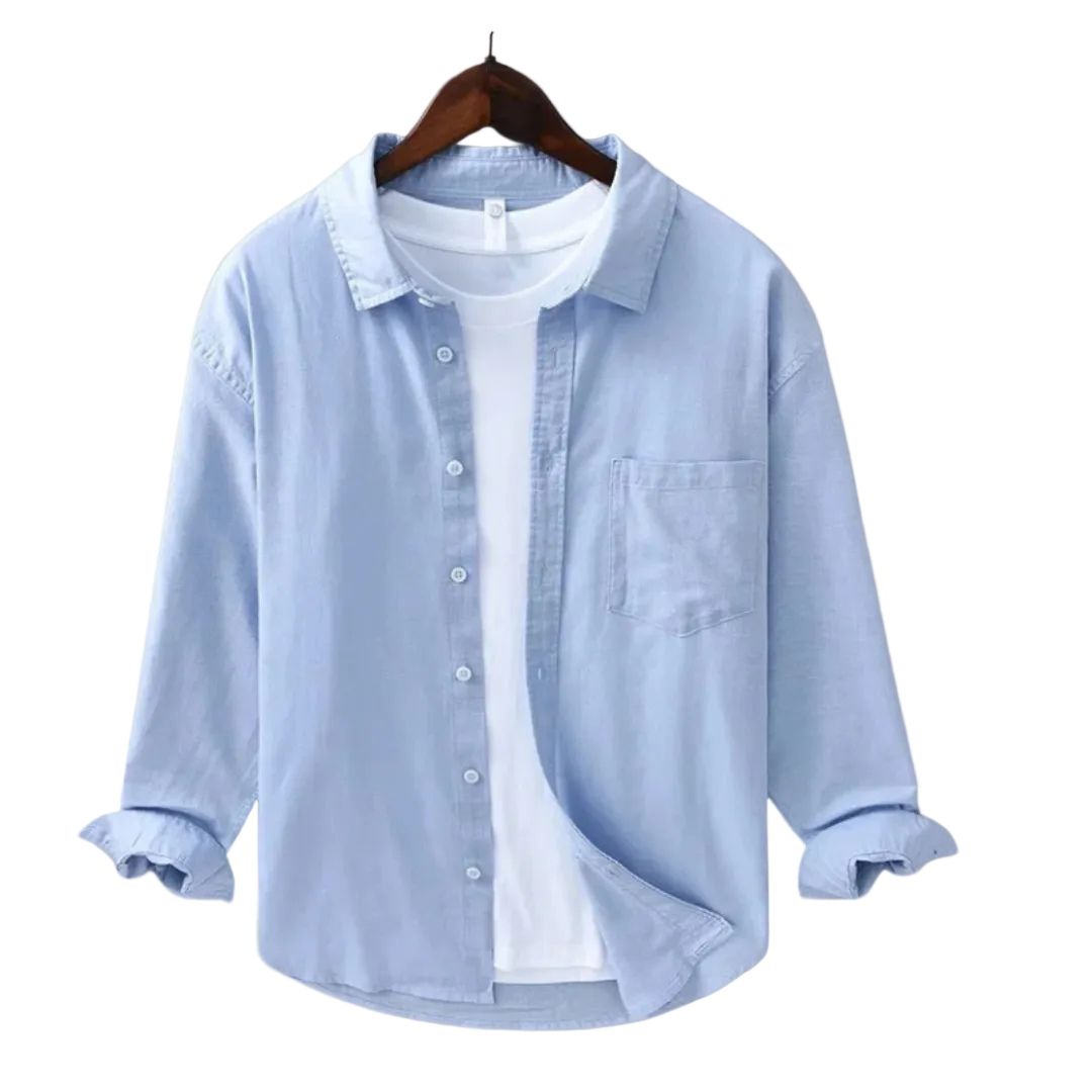 Herre chemise i avslappet passform for menn; stilfull og komfortabel til hverdag og sommer.