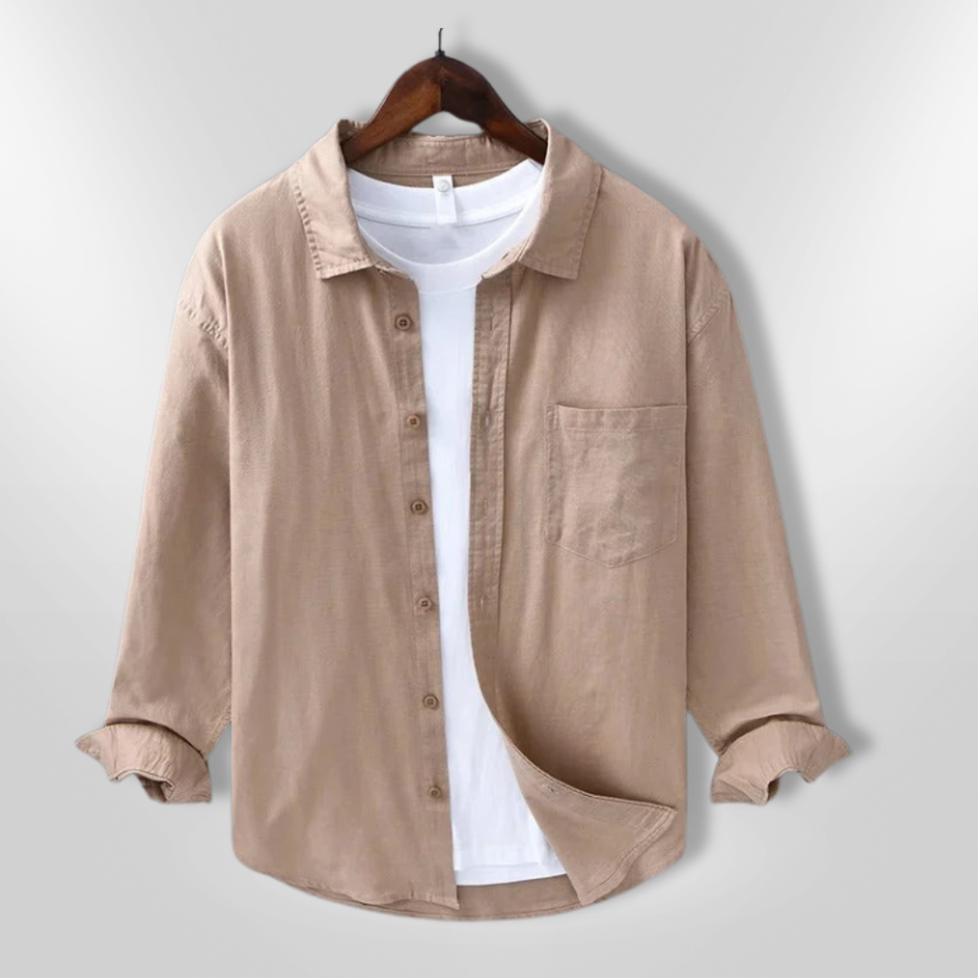 Allsidig herre chemise-skjorte; perfekt for en avslappet sommerdag eller stilfull hverdagslook.