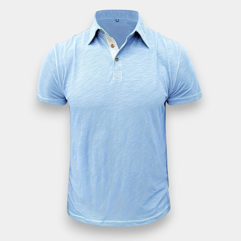 Allsidig herre langermet T-skjorte for golf og fritid. Komfortabel bomull med uformell stil for menn.