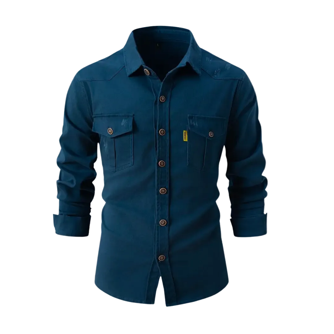 Herre langermet slim fit skjorte, ideell for både formelle og uformelle anledninger. Elegant menns klær.