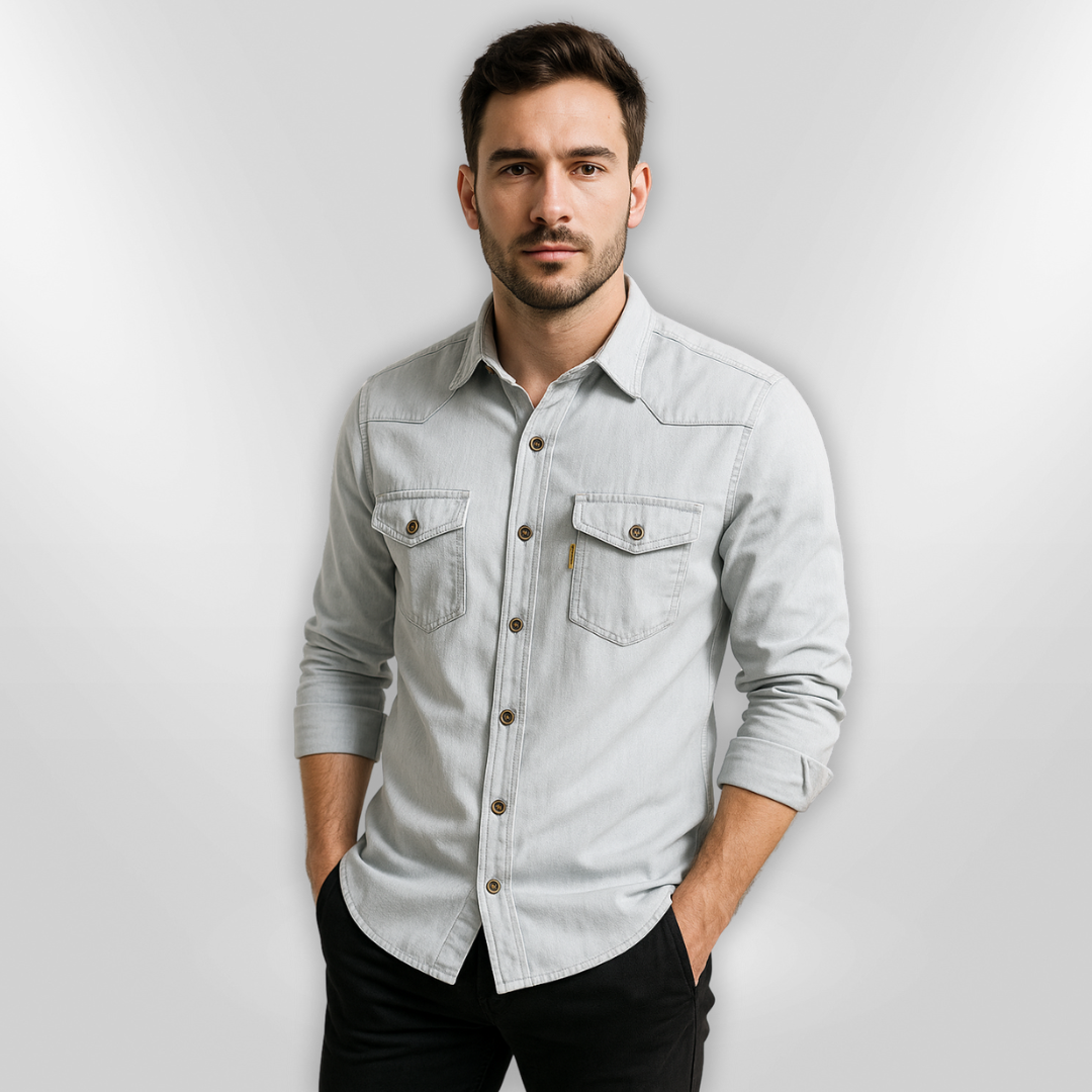 Formell herreskjorte med lang erm og slim fit for en skarp profil. Robust og elegant for menns garderobe.