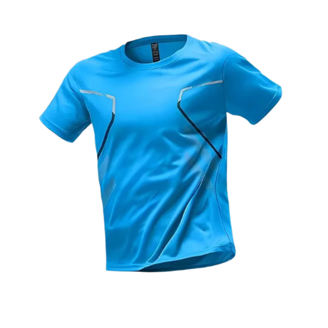 Herre Quick Dry sports T-skjorte for trening. Fukttransporterende, pustende komfort med korte ermer.