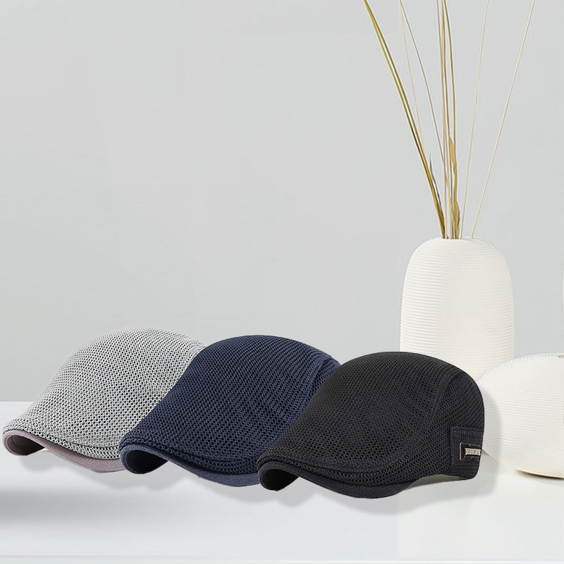 Herre tilbehør: Luftig Newsboy caps, perfekt for en casual sommerlook.