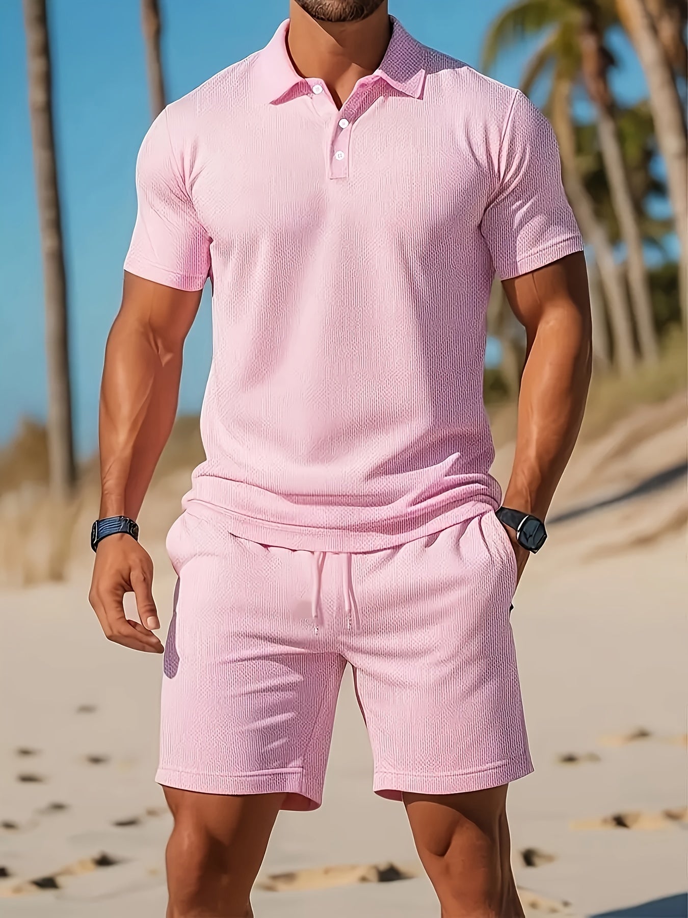 Allsidig herre sommersett: pustende polo og shorts for komfortabel fritid og en moderne sommerstil.