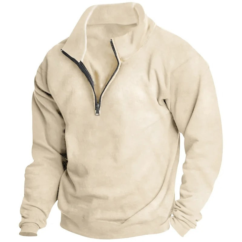 Stilfull herre sweatshirt med halv glidelås, perfekt for lag-på-lag og en moderne look.