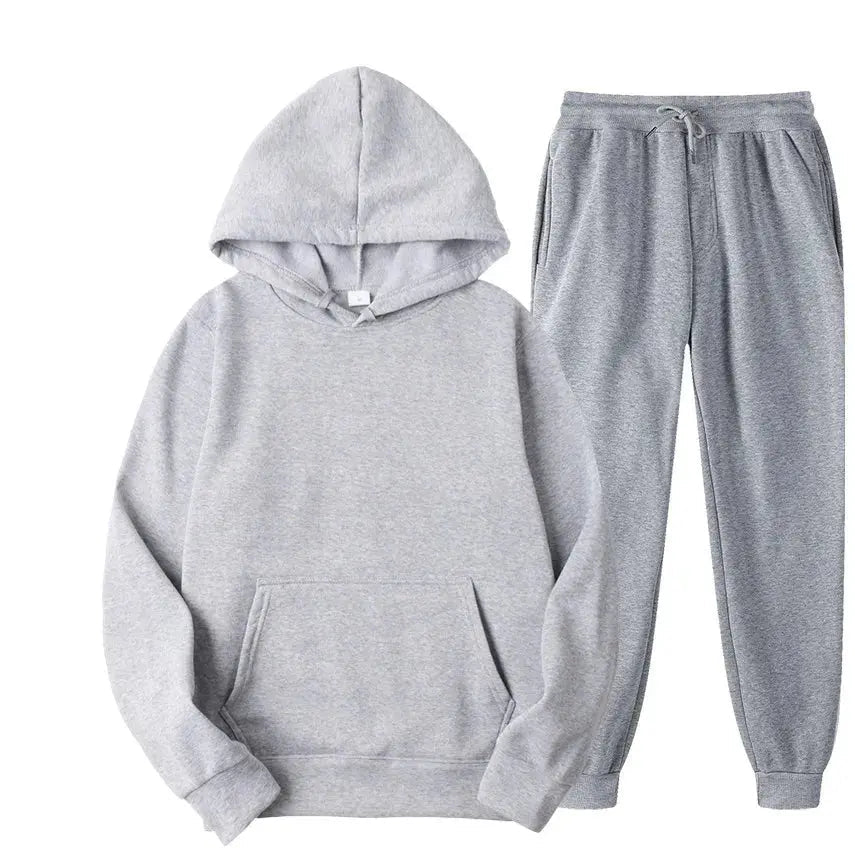 Menns to-delt tracksuit med jakke og bukse, ideelt for hverdagsbruk, trening eller avslapning, moderne herreklær.