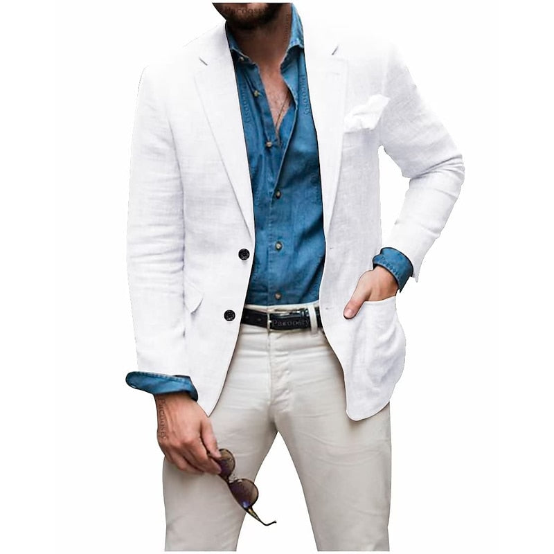 Elegant herreblazer, allsidig for kontorstil eller sommerens sosiale arrangementer. Blazer menn.