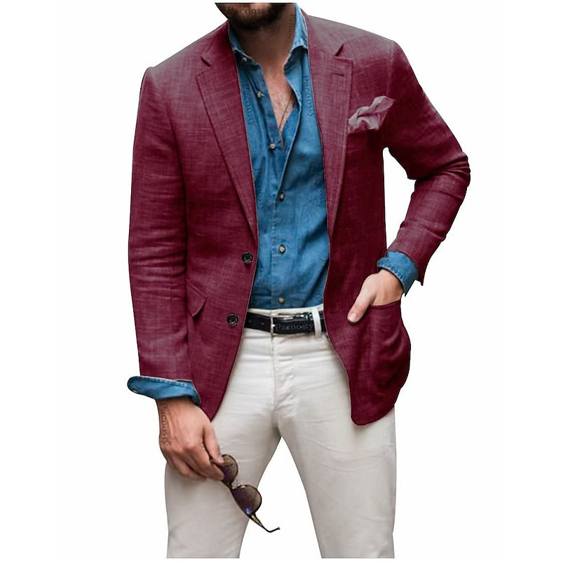 Komfortabel herreblazer med moderne snitt, perfekt for vår- og sommerstil. Mote menn.
