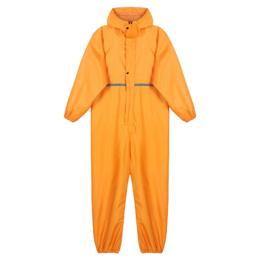 Vanntett herre sikkerhetsdress med hette og refleks, perfekt for arbeid som krever god synlighet.
