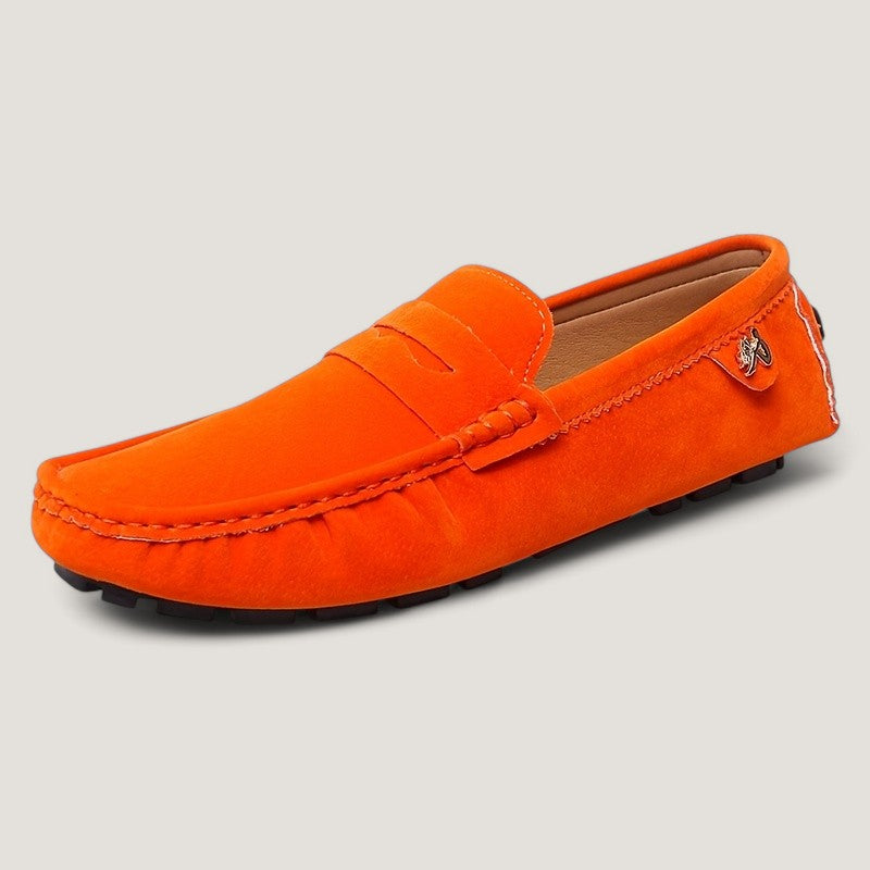 Klassiske slip-on herresko med myk gummisåle, ideelle komfortsko for vår- og høstdager.