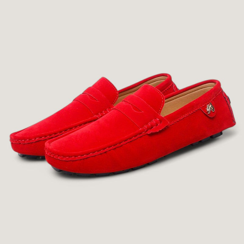 Herre slip-on sko med komfortabel innersåle og fleksibel gummisåle, utmerket for lange dager på farten.