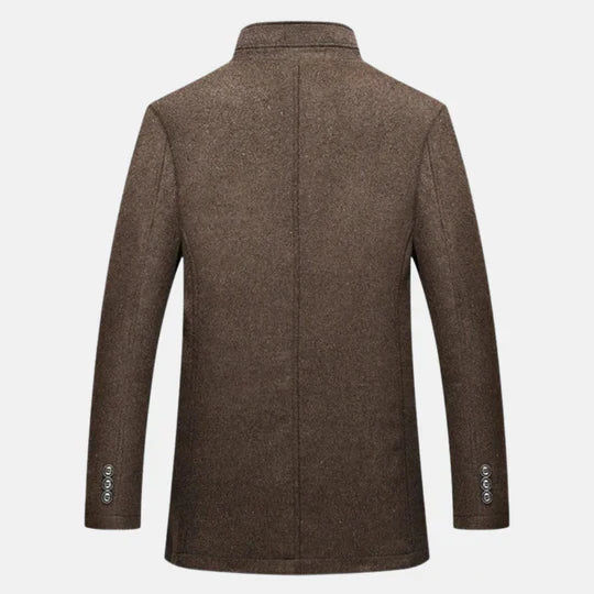 Høykvalitets herreklær, justerbar jakke i beige, for høst og vinter.