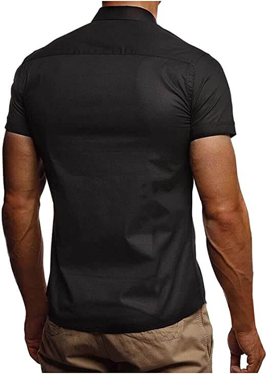 Blaues Herren Kurzarm Poloshirt aus Polyester, knitterarm und pflegeleicht
