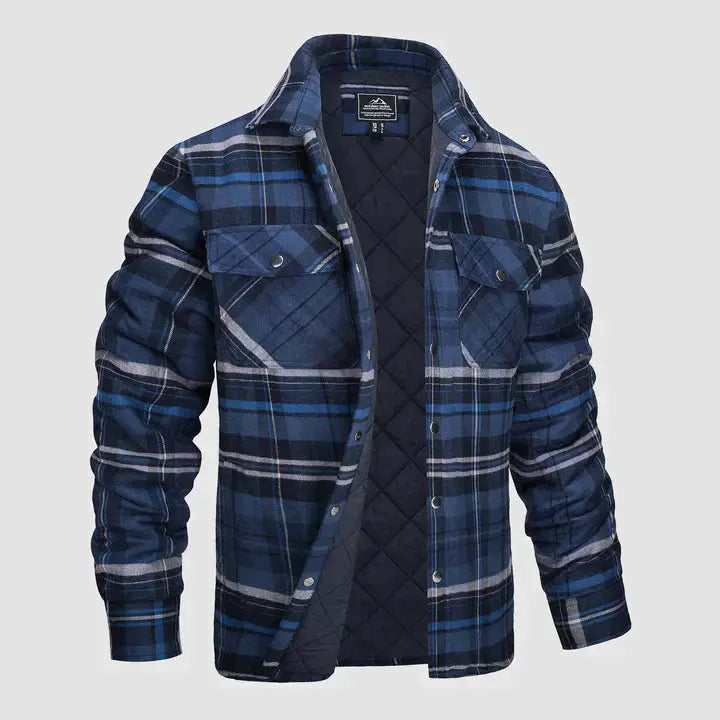 Herre blazer i skjorteform, rutete, perfekt for kjølige høstdager.
