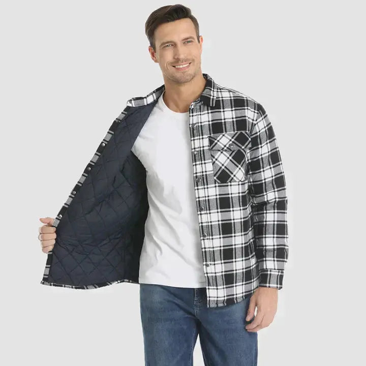 Herre blazer i skjortestil, rutete, for allsidig bruk i høstsesongen og fritid.