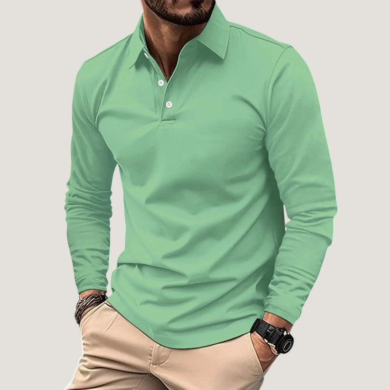 Herren Langarm Poloshirt aus atmungsaktivem Stoff, komfortabel & für alle Jahreszeiten