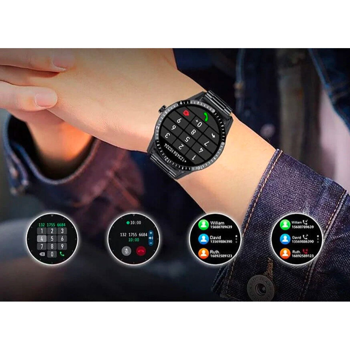 Herre armbåndsur: Stilig smartklokke, kombinerer luksusdesign med avansert helseovervåking.