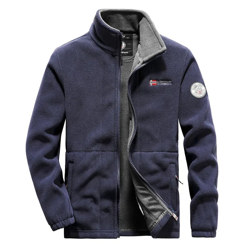 Detailansicht der strapazierfähigen Herren Polar Fleece Jacke, Outdoor-Bekleidung