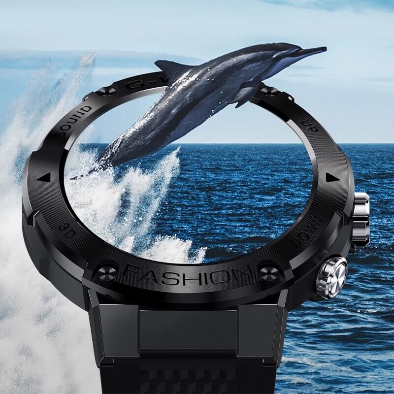 Elegant herre sportsur med detaljert skritteller og smart Bluetooth-tilkobling, et tilbehør for enhver mann.