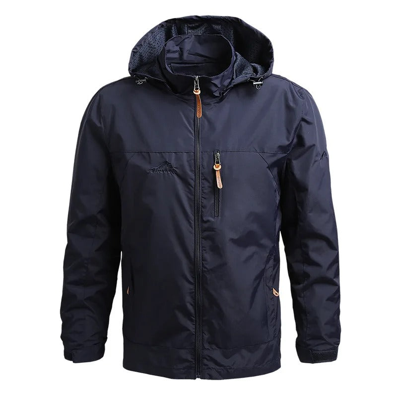 Graue Herren Outdoor-Jacke, wasserdicht und atmungsaktiv, perfekte taktische Regenjacke