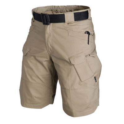 Bakside av herreutendørsshorts, vanntett, taktisk med forsterket sete, kamuflasjemønster