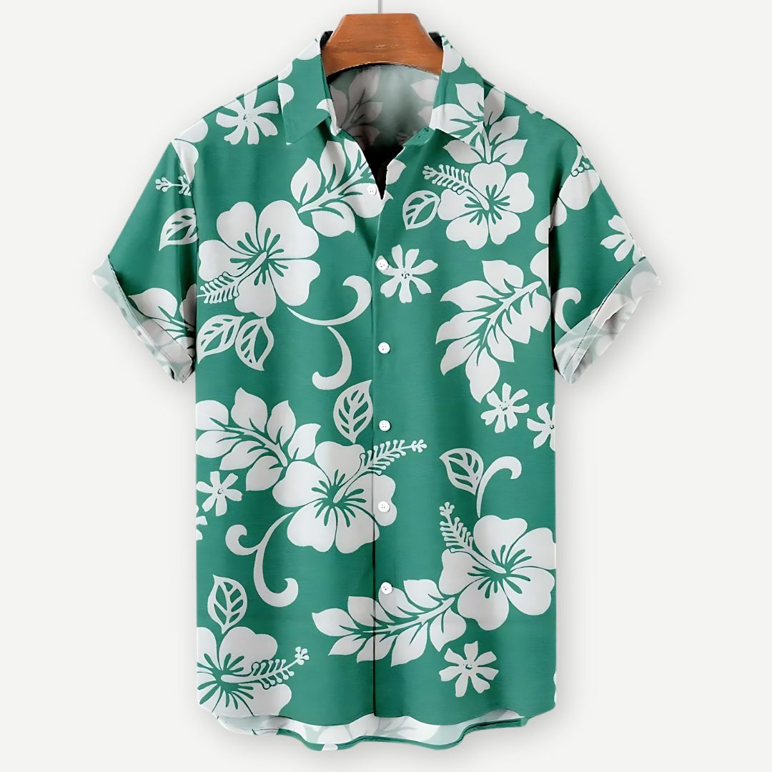 Luftig herreskjorte i lett stoff med tropisk blomsterprint. Gir en komfortabel og avslappet følelse.