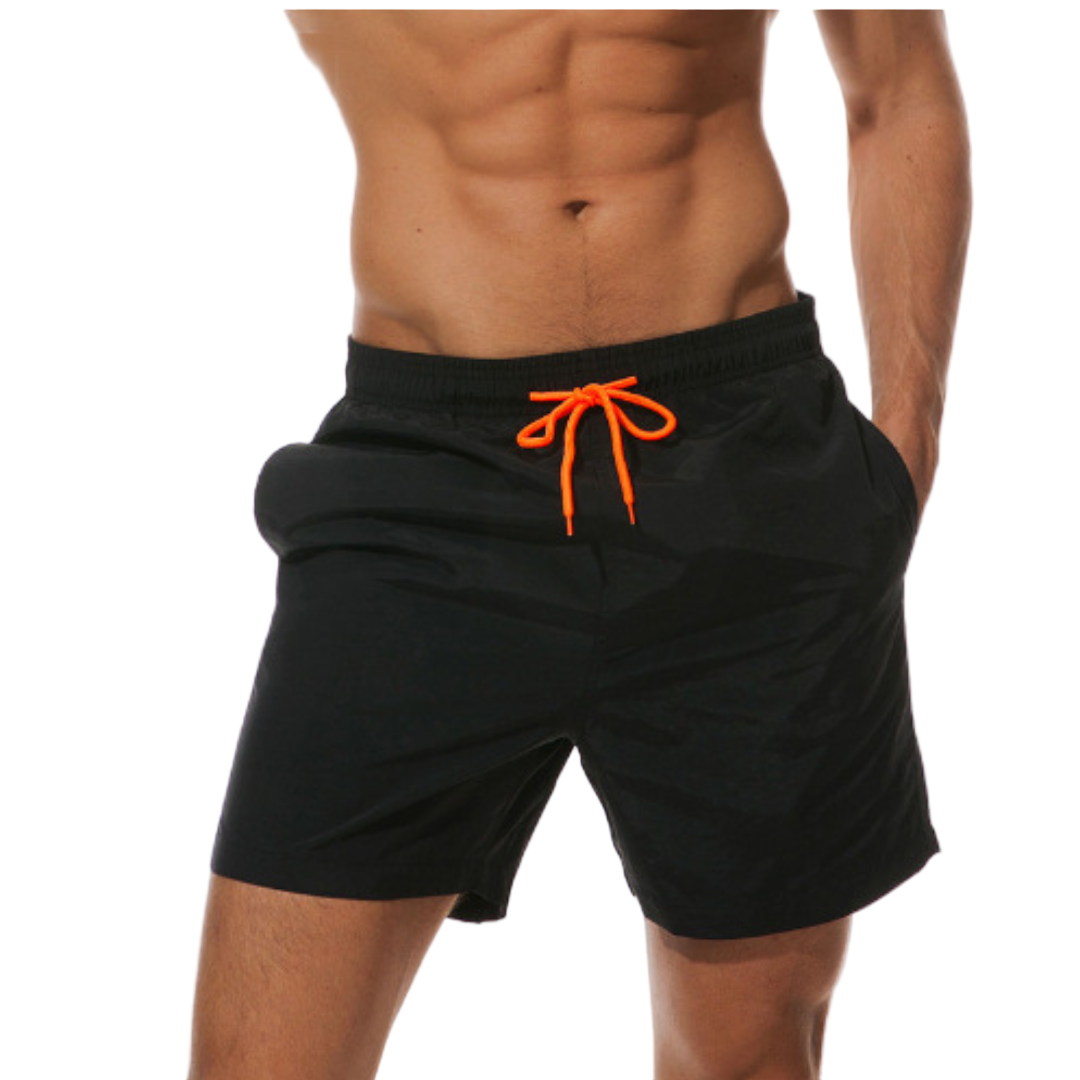 Hurtigtørkende herre svømmeshorts for strand og vannsport. Komfortabel og aktiv sommer badeshorts.
