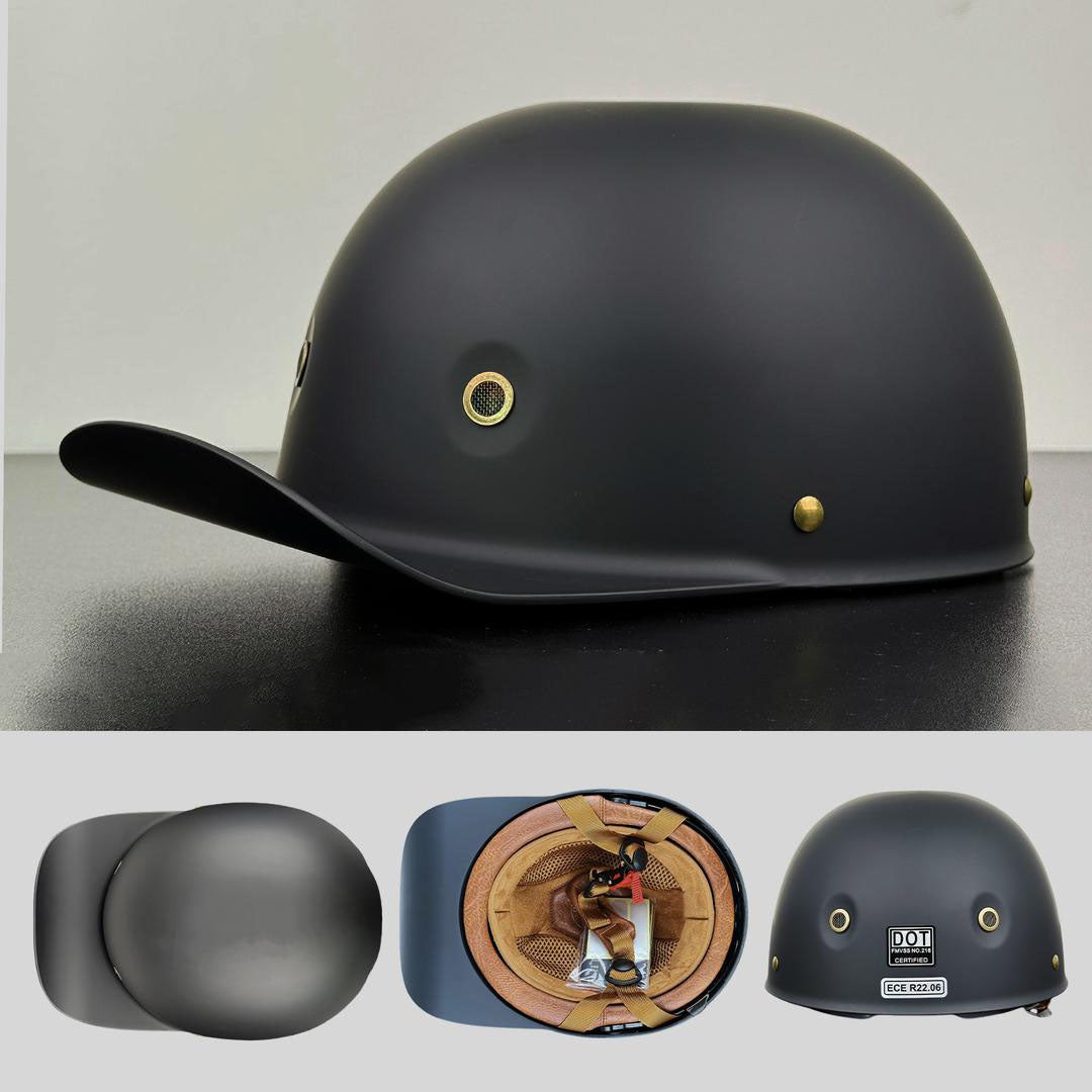 Urban baseballcap-stil motorsykkelhjelm for menn; gir komfort og sikkerhet på turen.