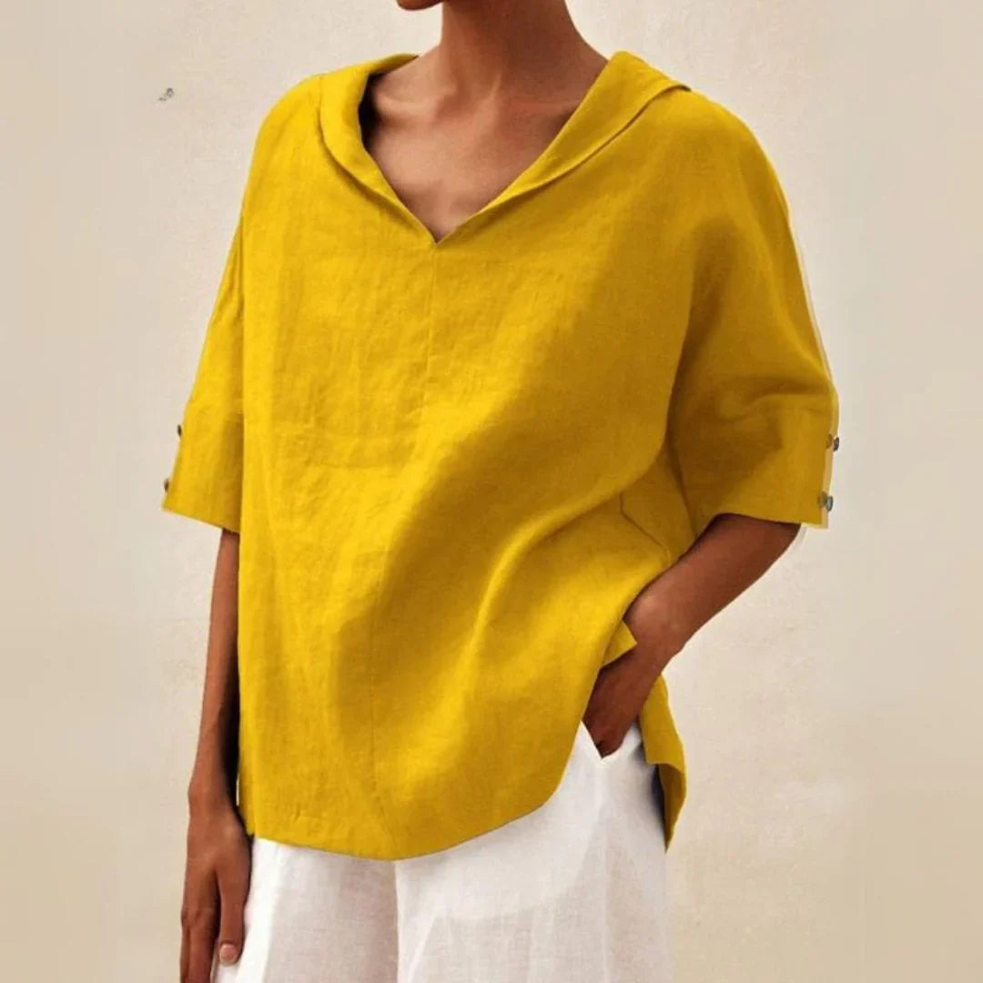 Lett og luftig lin skjorte for kvinner. Perfekt casual sommerlook for ferie og strand.