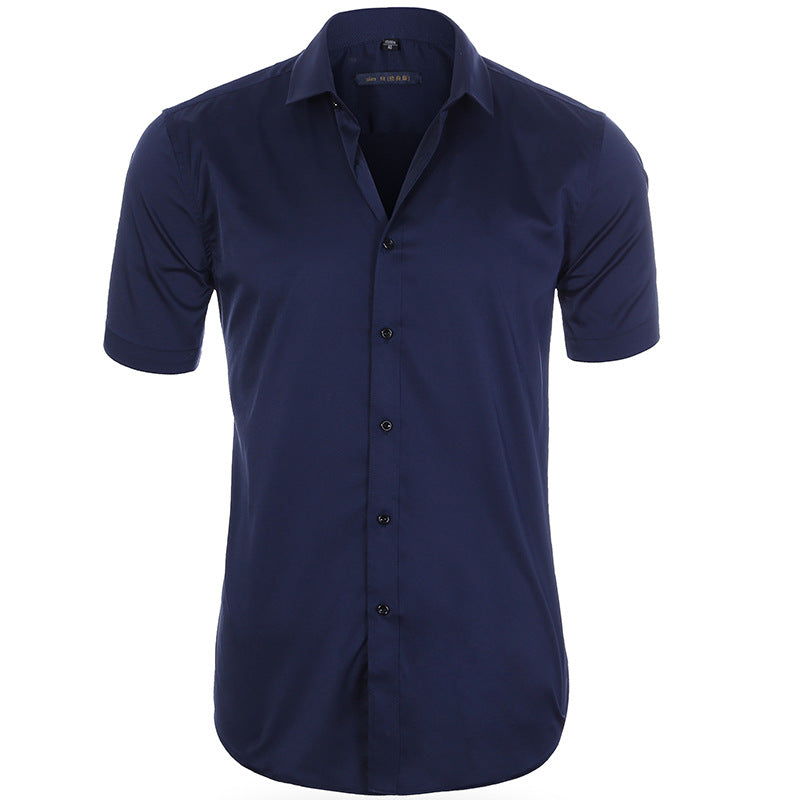 Allsidig kortermet herreskjorte, business casual, pustende, elastisk og rynkefri for enhver anledning.
