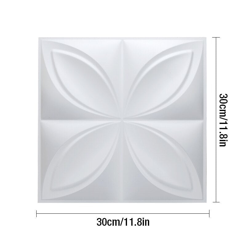 Minimalistiske hvite 3D paneler for moderne interiør, perfekt for en ren og stilren fondvegg.