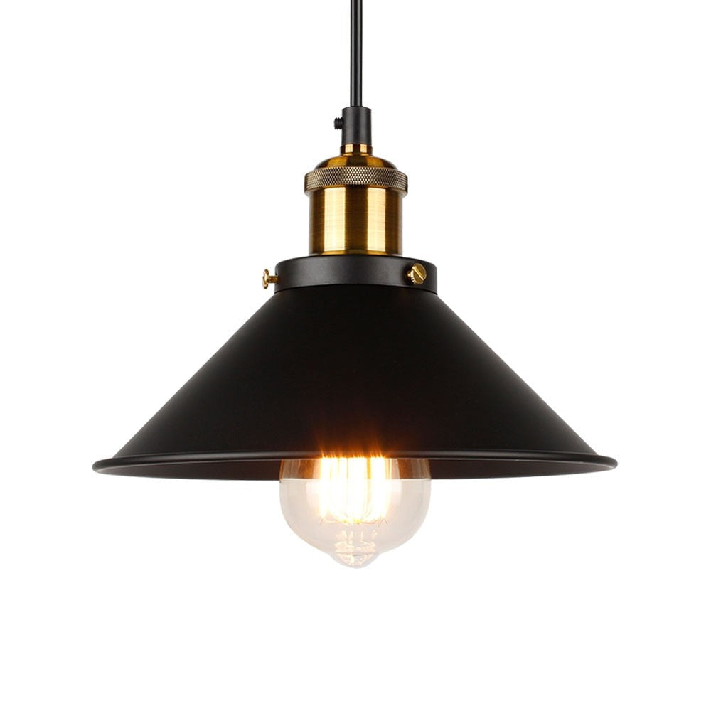 Industriell retro pendellampe i svart metall, justerbar taklampe for moderne hjem.
