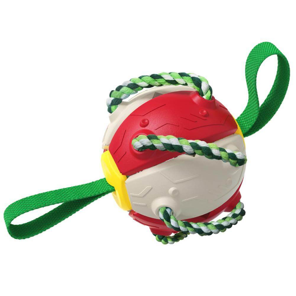 Allsidig hundeleke: Frisbee ball for kasting, henting og tygging. Passer til aktiv valp og hund.