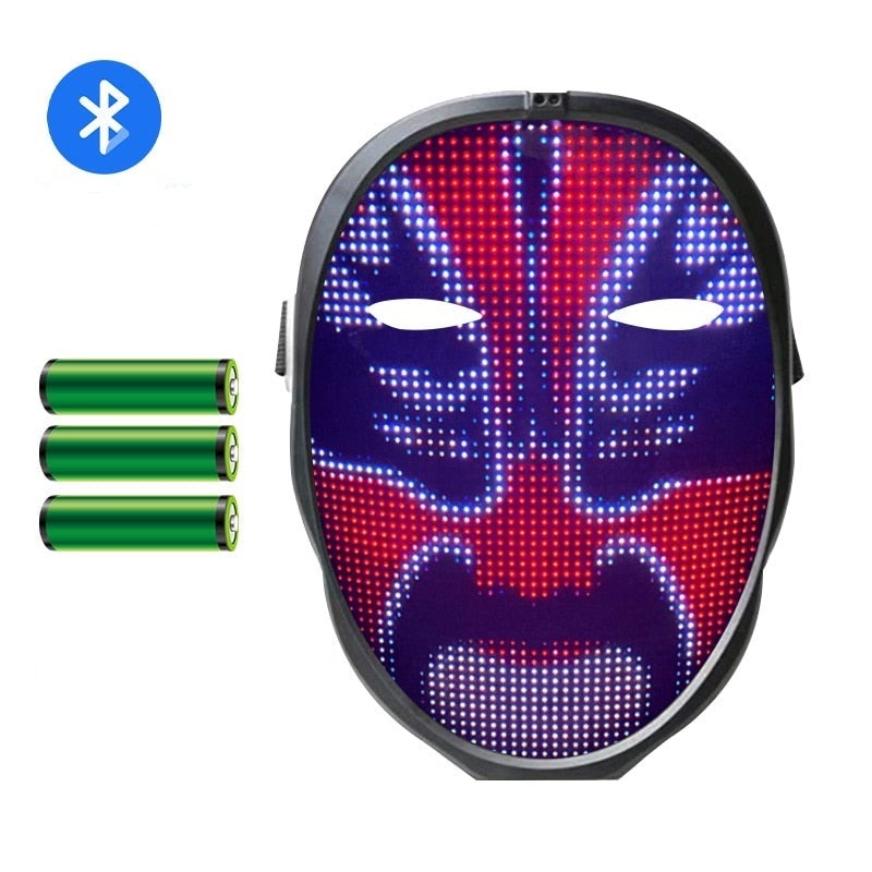 DIY digital LED-maske for Halloween, musikkreaktiv og animert. Tilpass ditt festkostyme med stil.