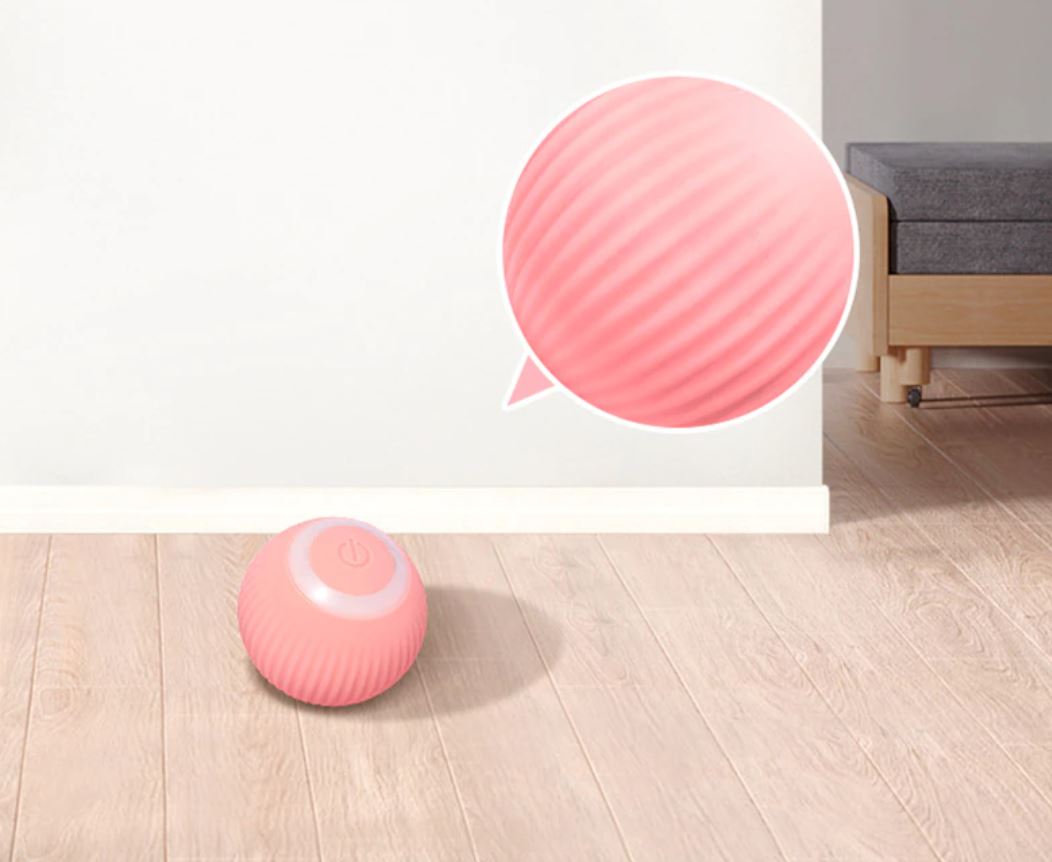 USB-ladbar, smart lekeball for kjæledyr. Interaktiv rullende leke i grønn eller rosa for katter og hunder.