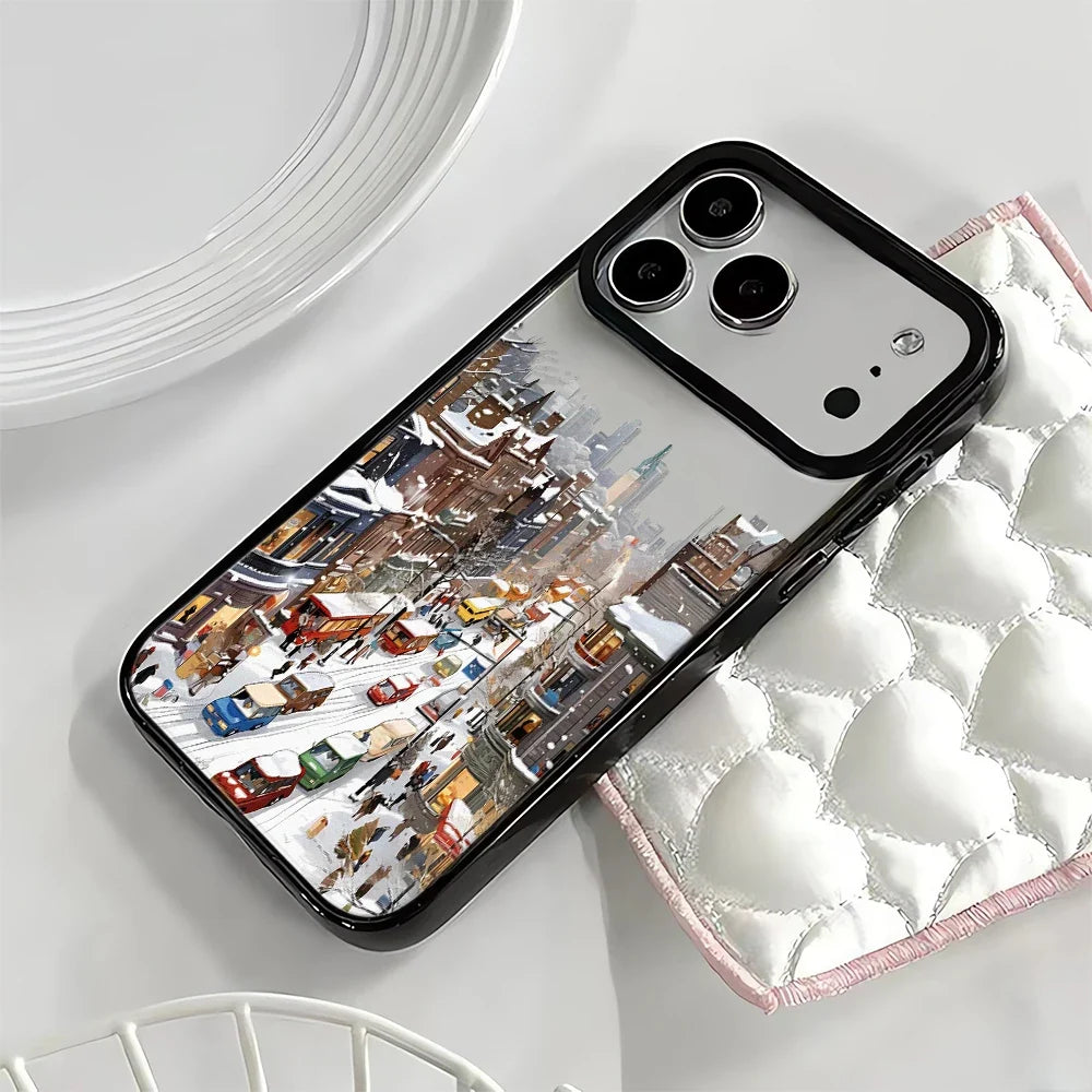 Elegant iPhone deksel med snødekte fjellutsikt, gir optimal beskyttelse og stil.