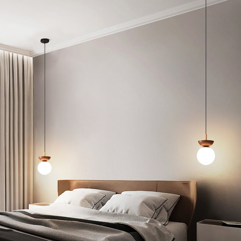 Fleksibel LED taklampe, justerbar lysstyrke, japansk minimalistisk design i tre.