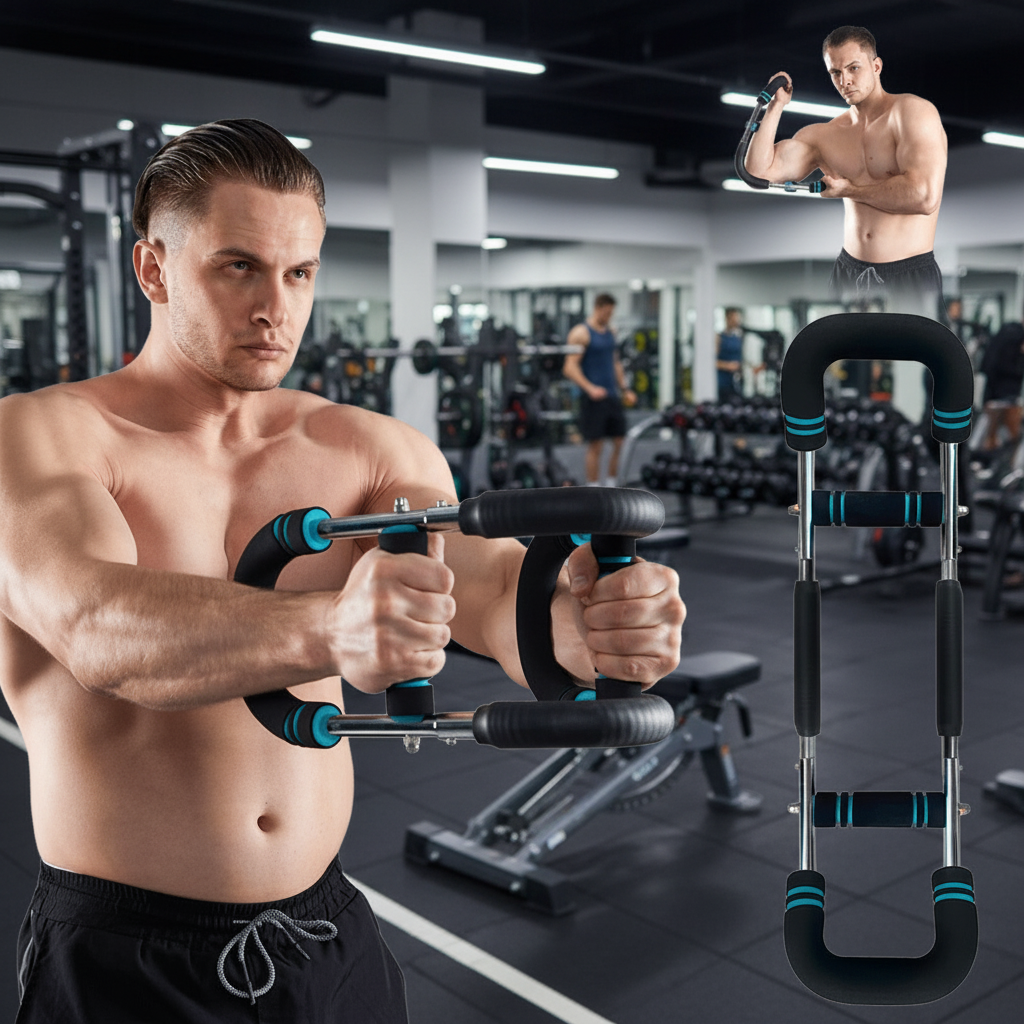 Justerbar treningsstang for effektiv styrketrening av bryst, armer og triceps. For muskeltrening.