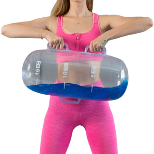 Justerbar vanntreningsbag med håndtak for balansetrening og funksjonell styrke. PVC, bærbar.