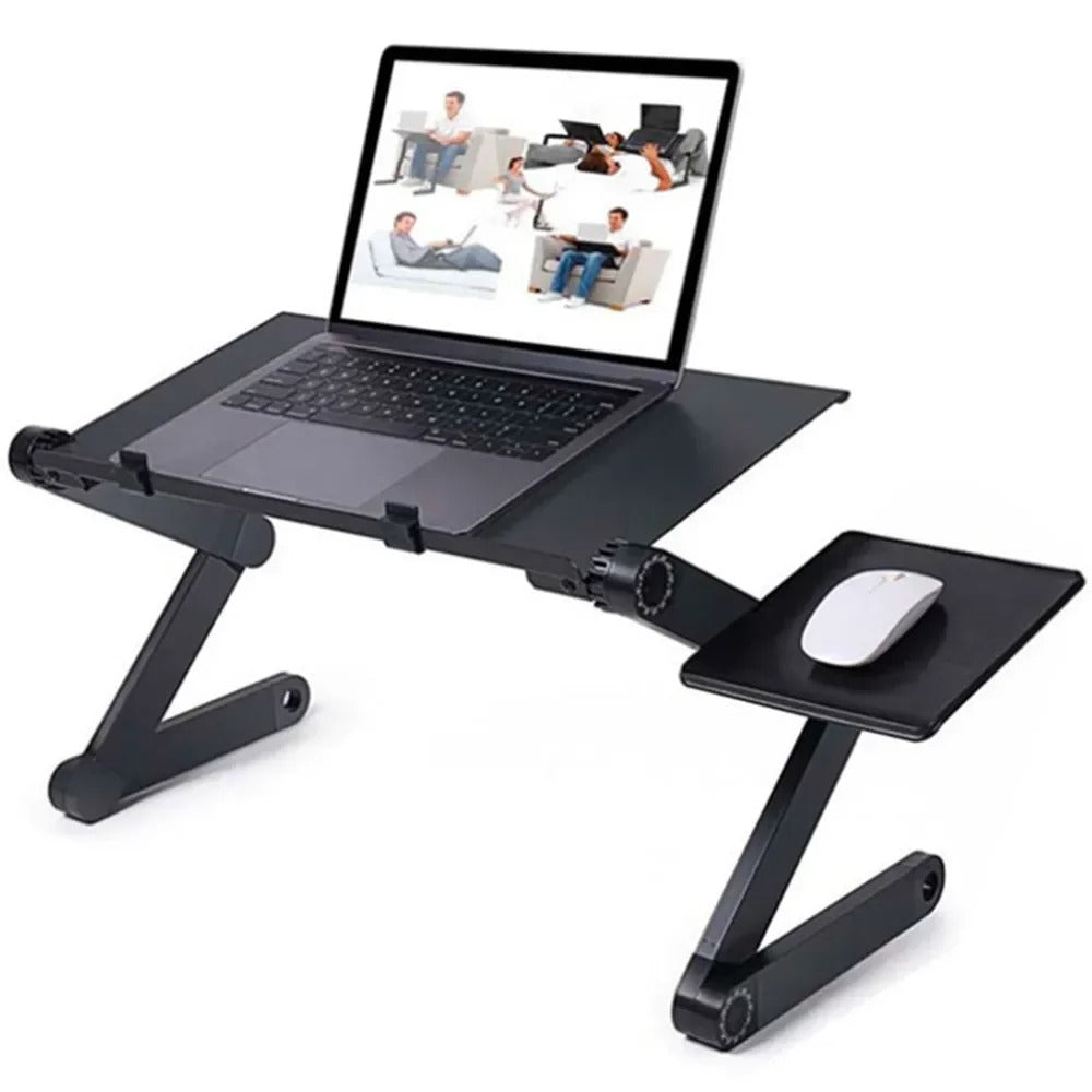 Justerbart bærbart laptop stativ i aluminium for ergonomisk holdning og optimal komfort på hjemmekontoret.