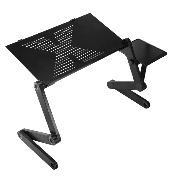 Justerbart laptopstativ i aluminium for ergonomisk arbeidsstilling på kontor eller hjemmekontor.