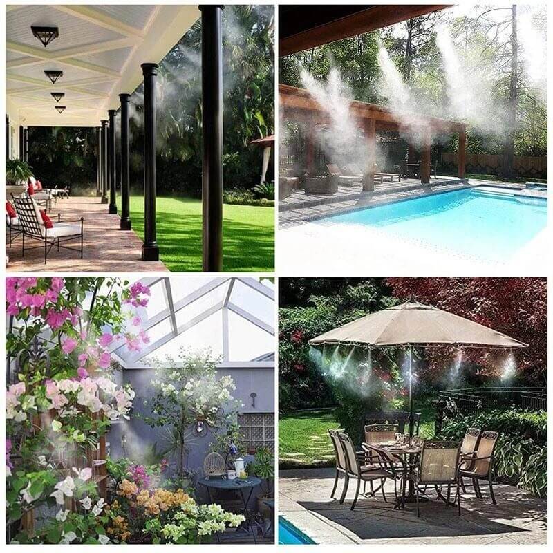 Allsidig justerbart sprøytesett og sprinkler for effektiv vanning av alle planter på terrasse og i hagen.
